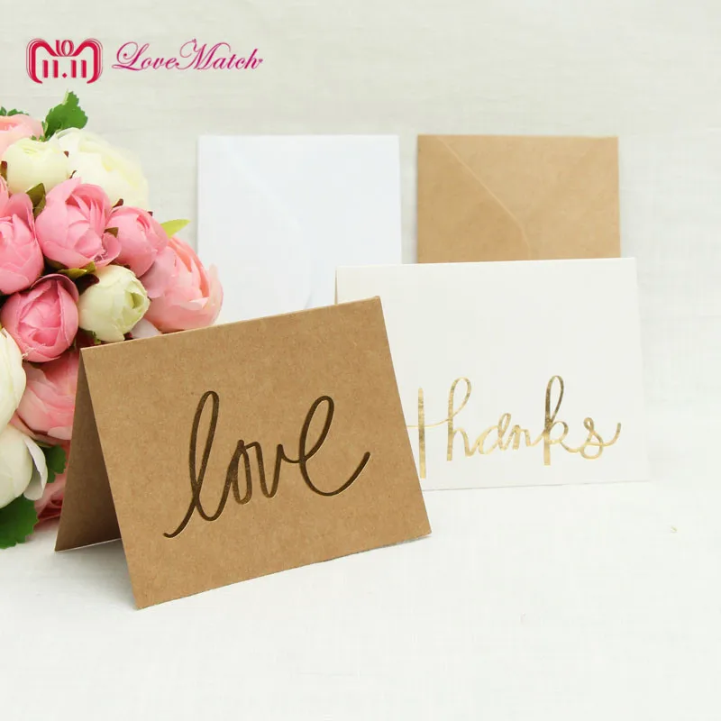 10 комплектов пригласительные открытки с надписью Love And Thank|Открытки и