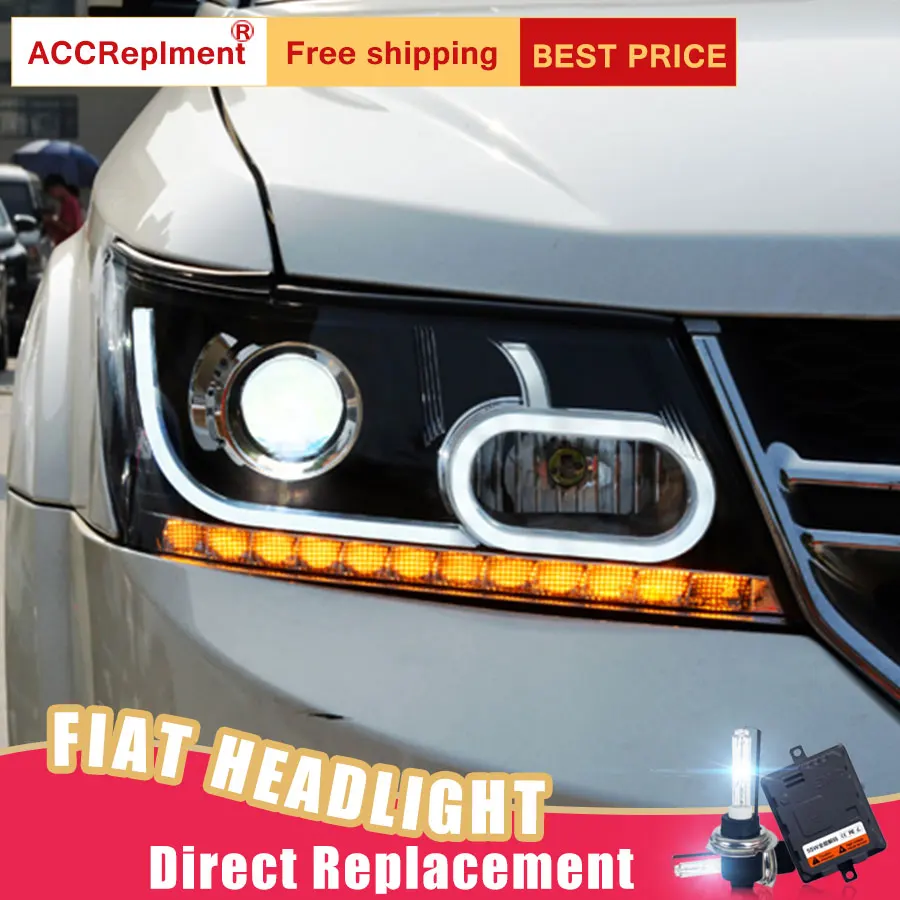 2Pcs LED Headlights For Dodge Journey 2009-2016 led car lights Angel eyes xenon HID KIT Fog Daytime Running Lights | Автомобили и
