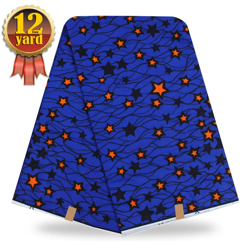 12yard/lot african wax fabric hollandaise print with pure star pattern 100%cotton nakara dress YBG- | Дом и сад