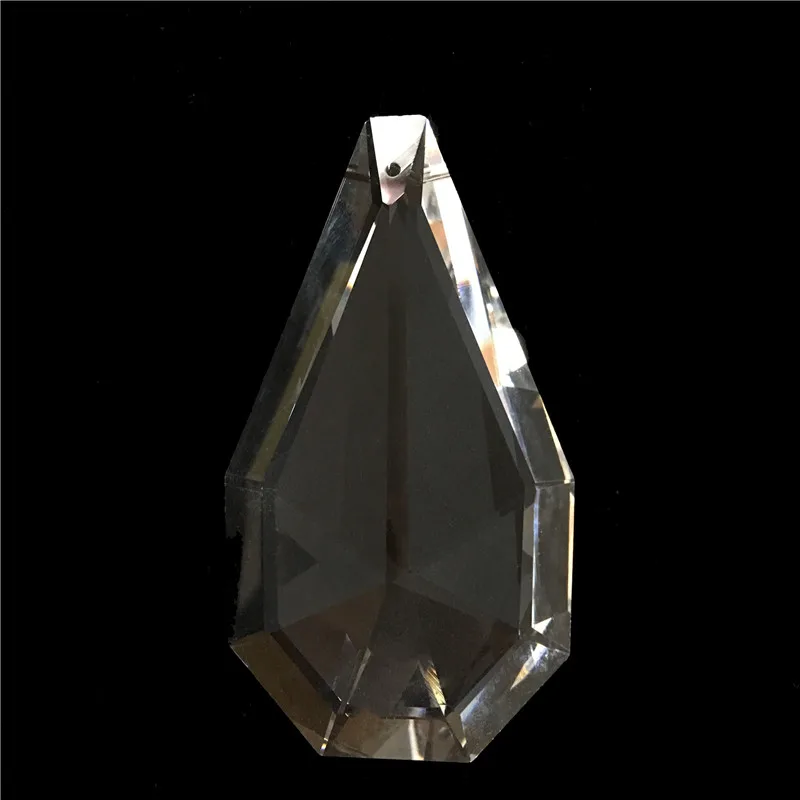 

76mm Crystal Clear Double-faced Pear Shape Lighting Chandelier Pendants Glass Design Pendant For Necklace/Curtain Parts