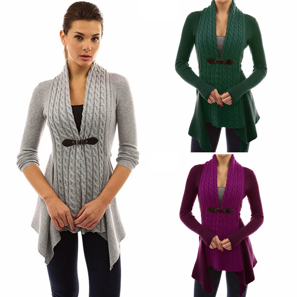 Autumn and winter women's sweater new fashion casual cardigan large size long-sleeved shirt S-4XL knot clothing |