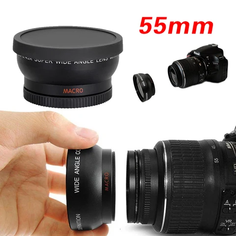 55 мм 0.45X супер широкоугольный объектив для макросъемки «рыбий глаз» для Canon NIKON Sony PENTAX DSLR SLR Camera 55 мм объектив с резьбой