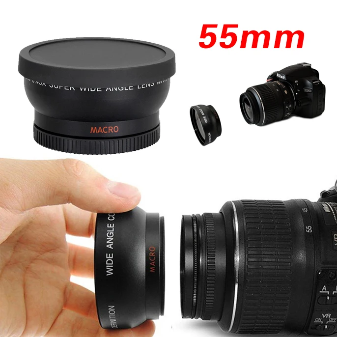55 мм 0.45X супер широкоугольный объектив для макросъемки рыбий глаз Canon NIKON Sony PENTAX DSLR