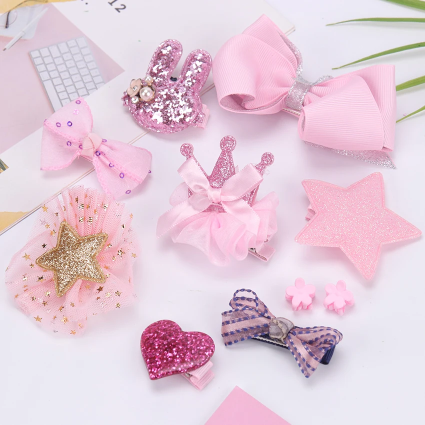 Заколки для волос в виде короны и банта 10 шт./компл.|Аксессуары девочек| |