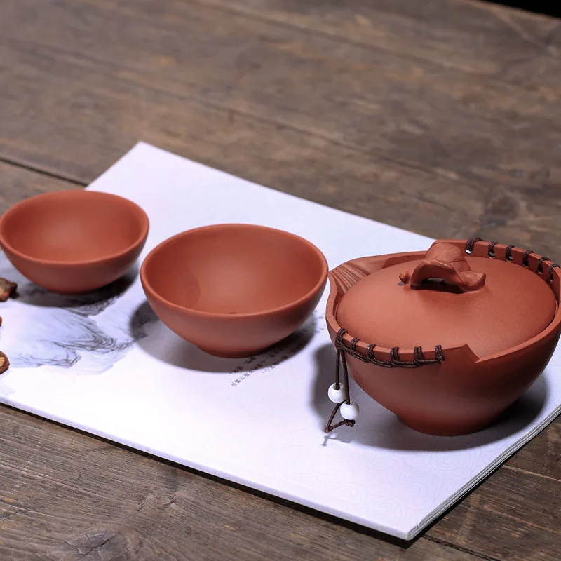 Yixing фиолетовый песок руда грязь набор чайных принадлежностей чашка с трещинами