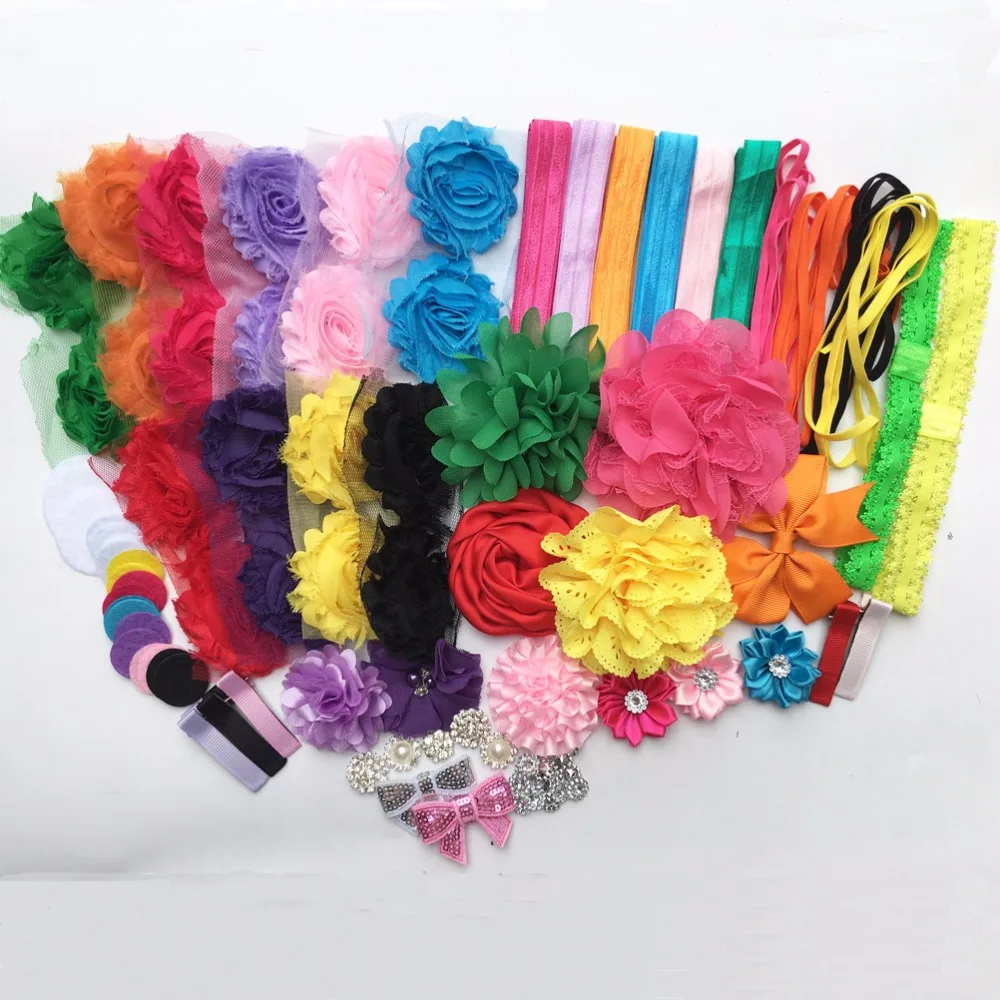 Набор аксессуаров для волос сделай сам 31 повязка на голову и 5 зажимов милые ленты