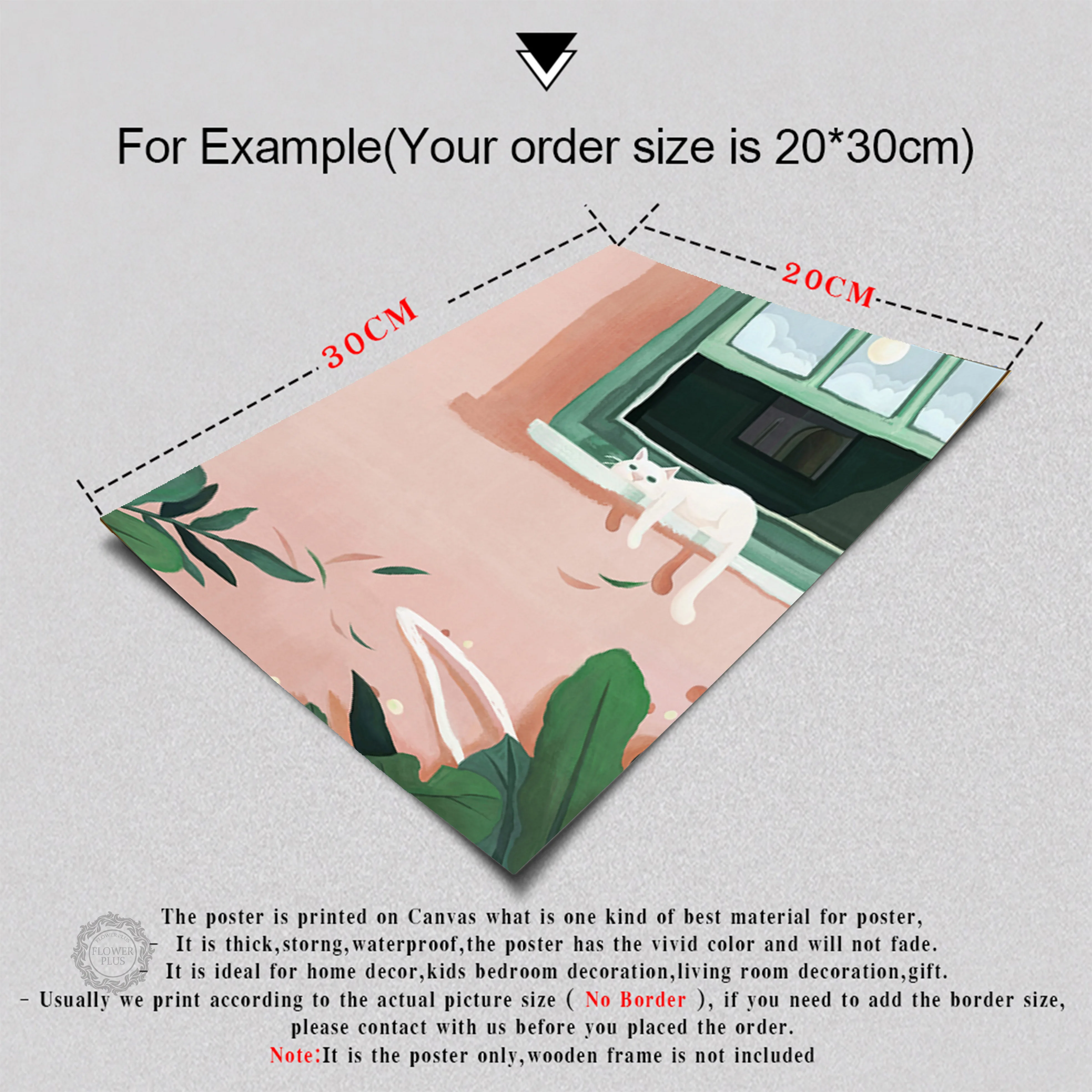 

Nordic Vase Green Plant Cat Canvas Painting Art print Poster Picture Wall Modern Minimalist Bedroom Living Room Decoration