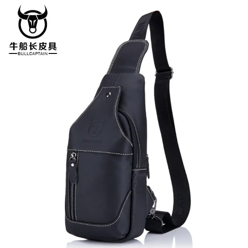 BULLCAPTAIN 2 цвета Новый Для мужчин Crossbody Груди Мешок отдыха из натуральной кожи