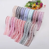 hot new satin silk bandwidth 3 8cm clothing floral lace decorative accessories material handmade home sewing yarn weaving ribbon
