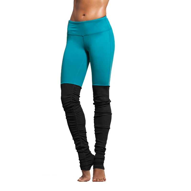 Лоскутные леггинсы женщины Высокая талия узкие штаны для йоги эластичные