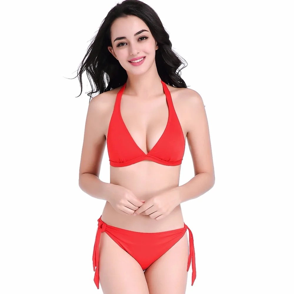 

Sexy Red Women Swimsuit Bikini Set Push Up 2018 Brazilian Beach Summer Female Swimwear Bathing Suit Sport Swim Wear Biquini