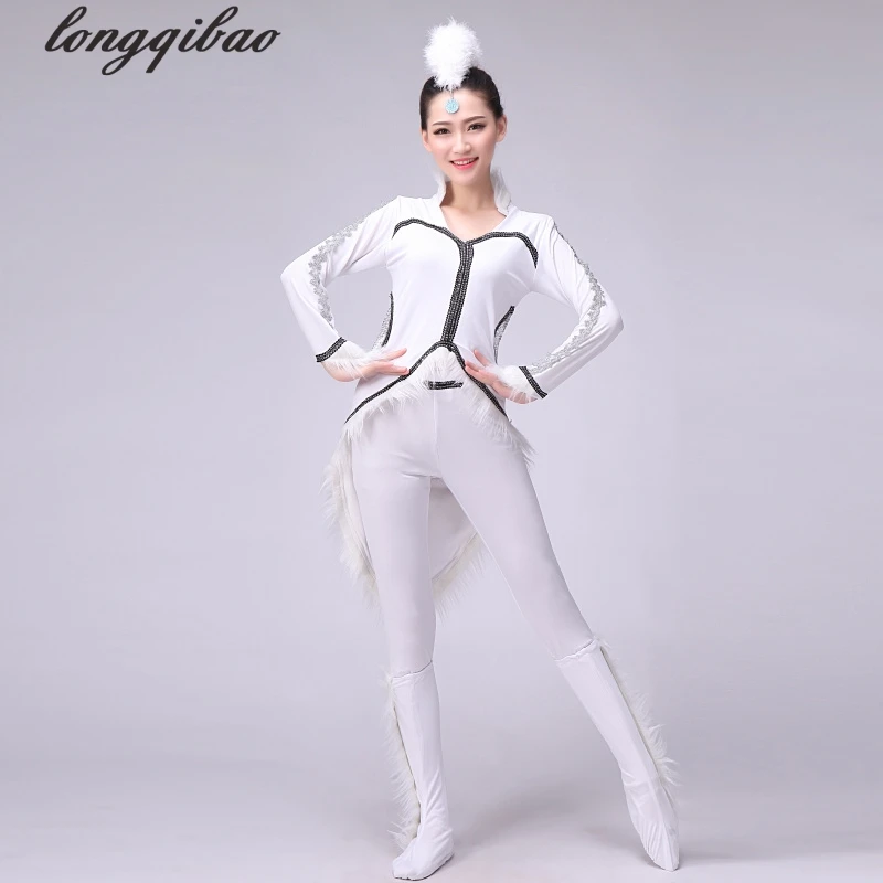 Новая одежда для взрослых танцев и выступлений с белой лисой (с крышкой обуви) TB7035