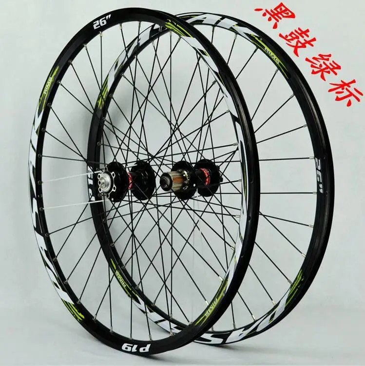 26 black hub green MTB Jiuyu 041042 подшипник палин 26/27. 5/29 дюймов горный велосипед колеса внедорожный обод колеса велосипеда - Цвет: 26 black hub green