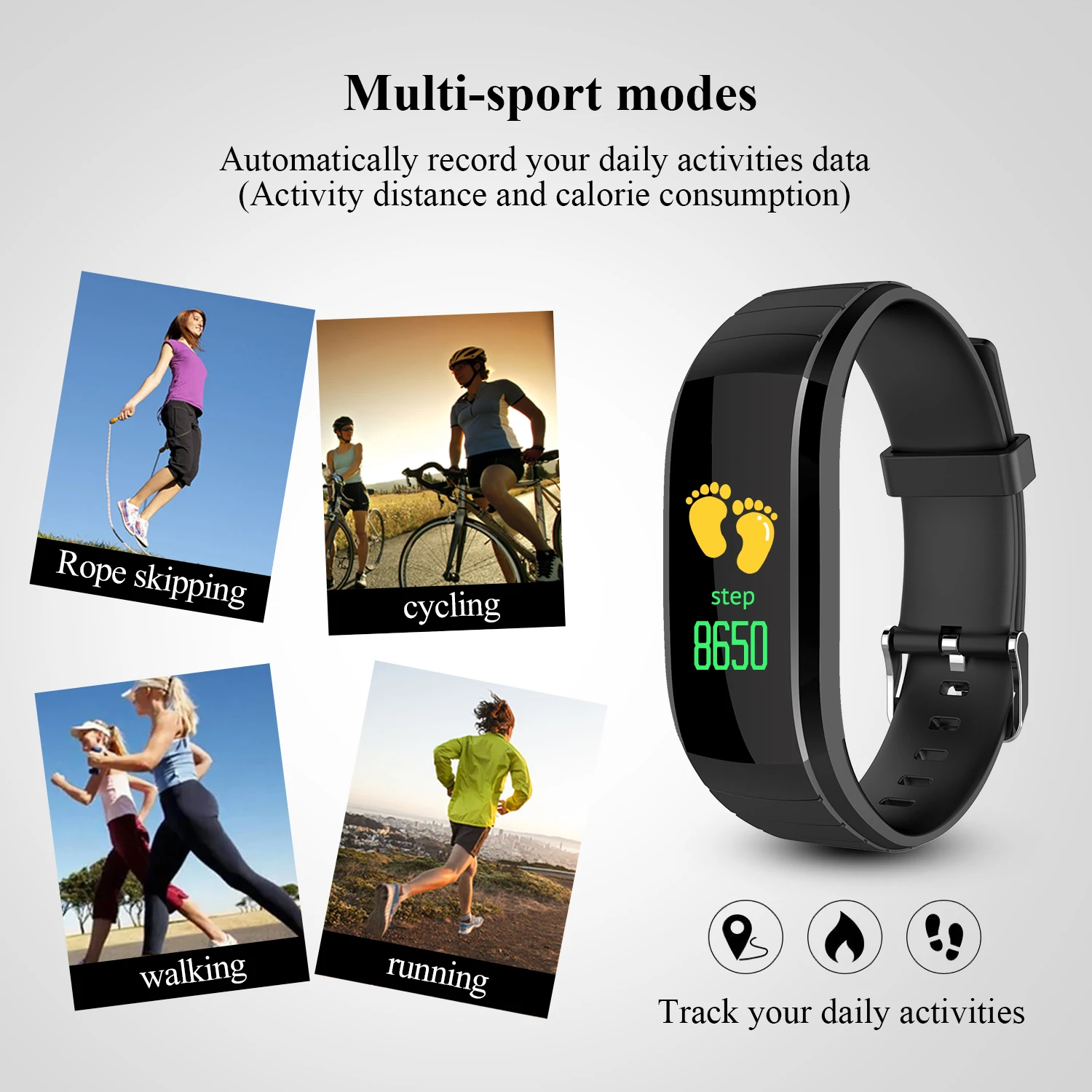 Betreasure UPX Smart Wristband Blood Pressure/Heart Rate Monitor Fitness Bracelet Bluetooth Color Screen Movement Band | Электроника