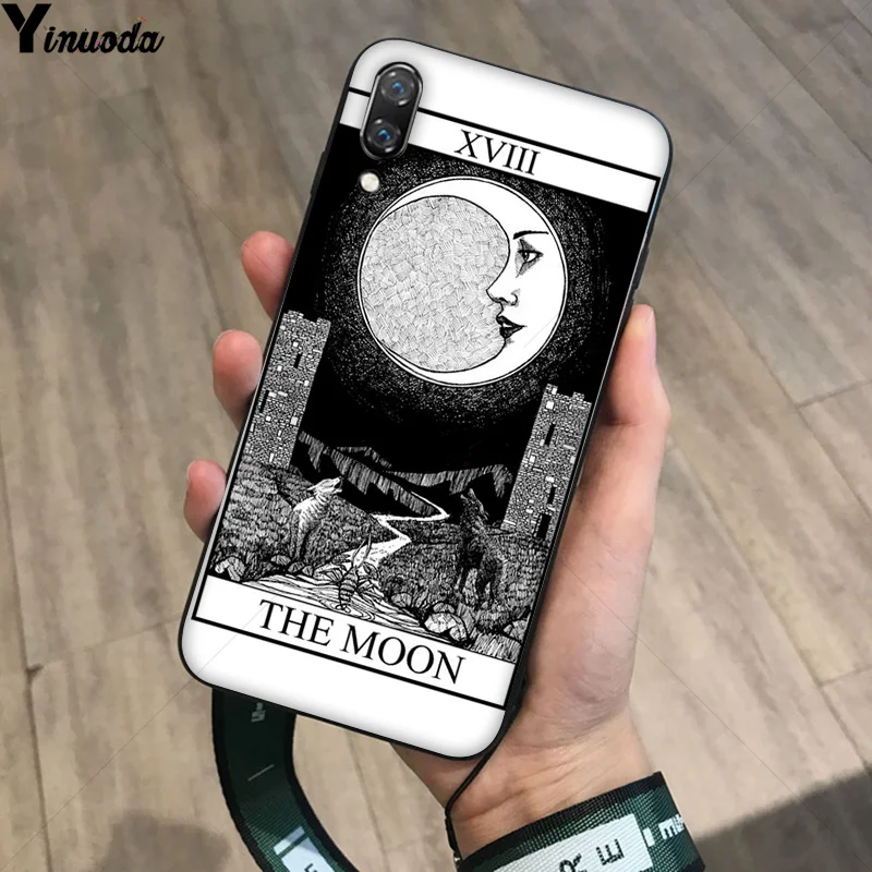 Yinuoda Magic Moon Tarot Soft Black Phone Case for Huawei P20Lite P10 Plus Mate10Lite Mate20 P20 Pro Honor10 View10 | Мобильные