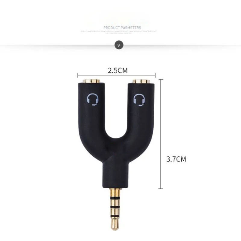 Высококачественный аудиокабель Jack 3 5 мм разъем для наушников 1 разделен на 2 пары