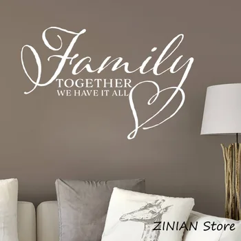Family Room Decor Sign Picture Wall Decal Living Room Bedroom Hallway Decorate Family Wall Saying Wall Sticker Vinyl Decals Z074