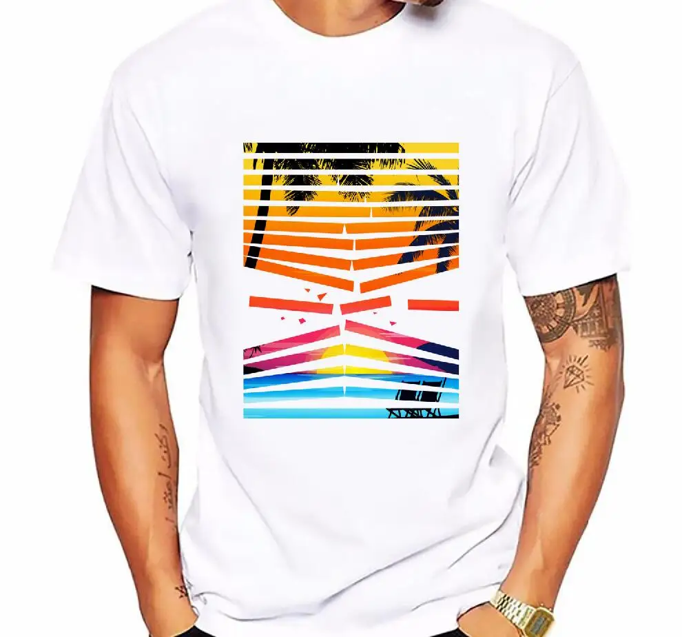 Мужские футболки Модные Винтажные летние с коротким рукавом и надписью кисти