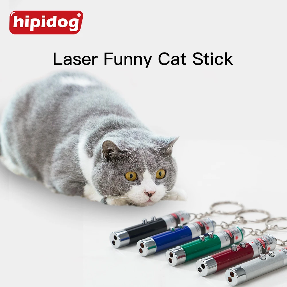 Hipidog Cat Toy Laser Toys Funny Stick 2 in 1 LED Double Button Red Pointer White Light Pet Dog Supply | Дом и сад