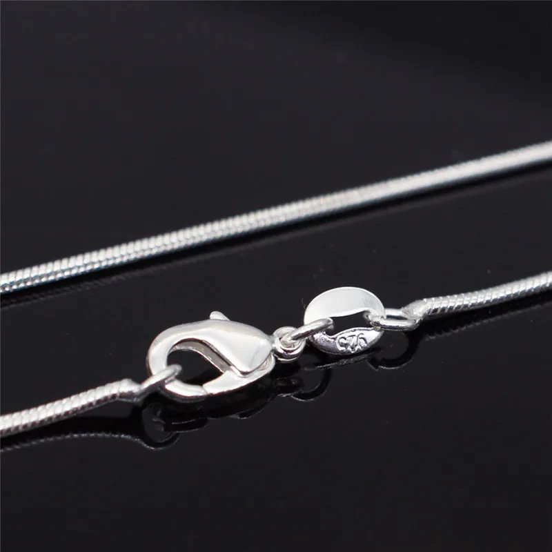 Привлекательный 1 мм змея цепи серебряный узор Necklaces16 ~ 30 дюймов для леди женщина