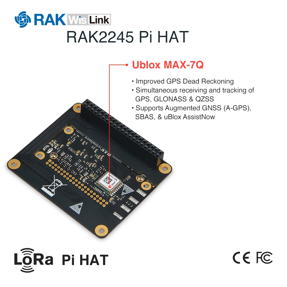 Шапка RPi RAK2245 | Печать Издание 96 плат Поддержка 8 каналов версия UART