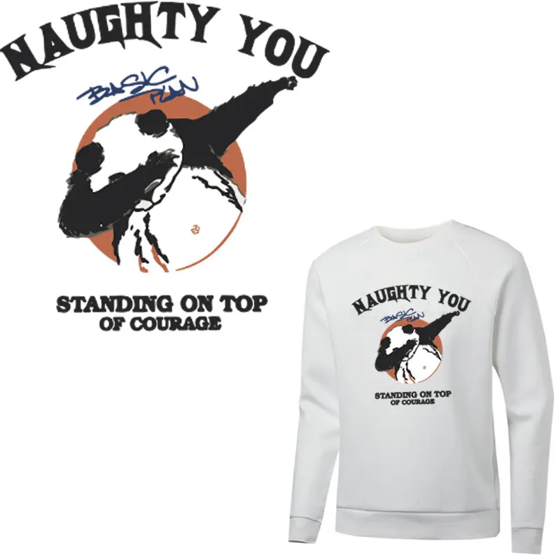 Забавные панды железные патчи для одежды термо Стикеры теплопередача футболки