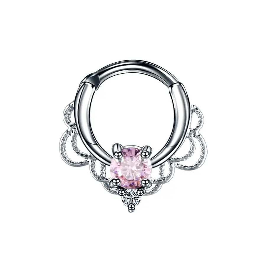 Style5 1 шт. медные готические кольца-кольца для носа, хрустальные Спиральные серьги, кликер, пирсинг, Daith Rook Nariz, серьги, пирсинг, ювелирные изделия - Окраска металла: Style5