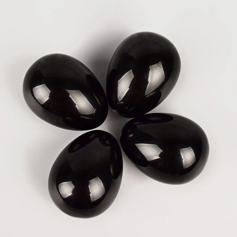 Драгоценный камень яйцо 1 шт. 45*30 мм натуральный черный из обсидиана Хрустальные