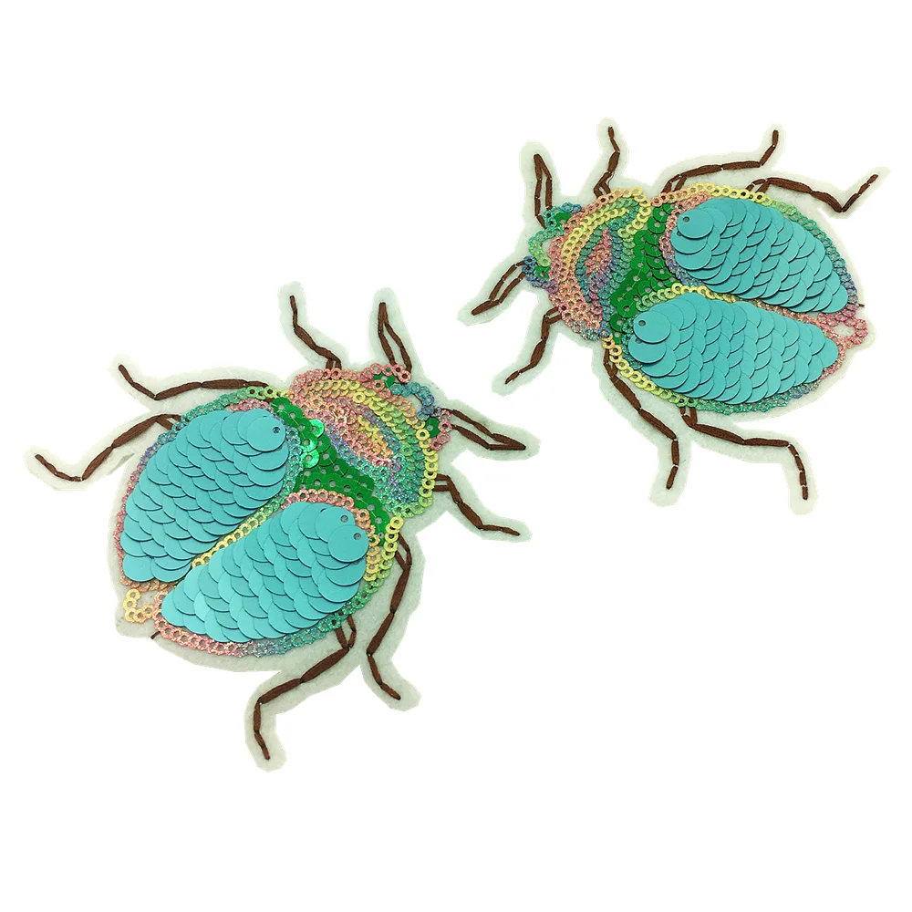 5 шт. Beetle блестки вышивка патч пчела вышитая аппликация бисером нашивки для одежды Аппликации Parches Bordados Ropa AC1418