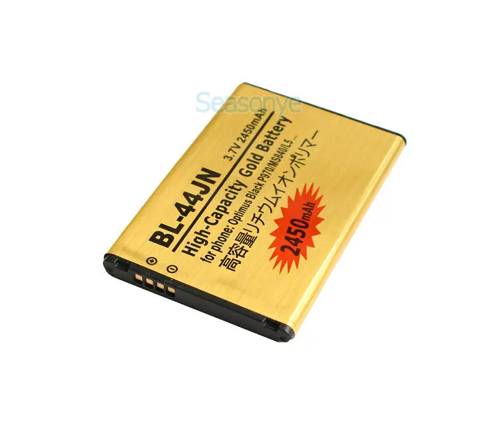 Seasonye 2450mAh BL-44JN Золотая запасная батарея + зарядное устройство для LG Optimus Black P970 MS840 L5
