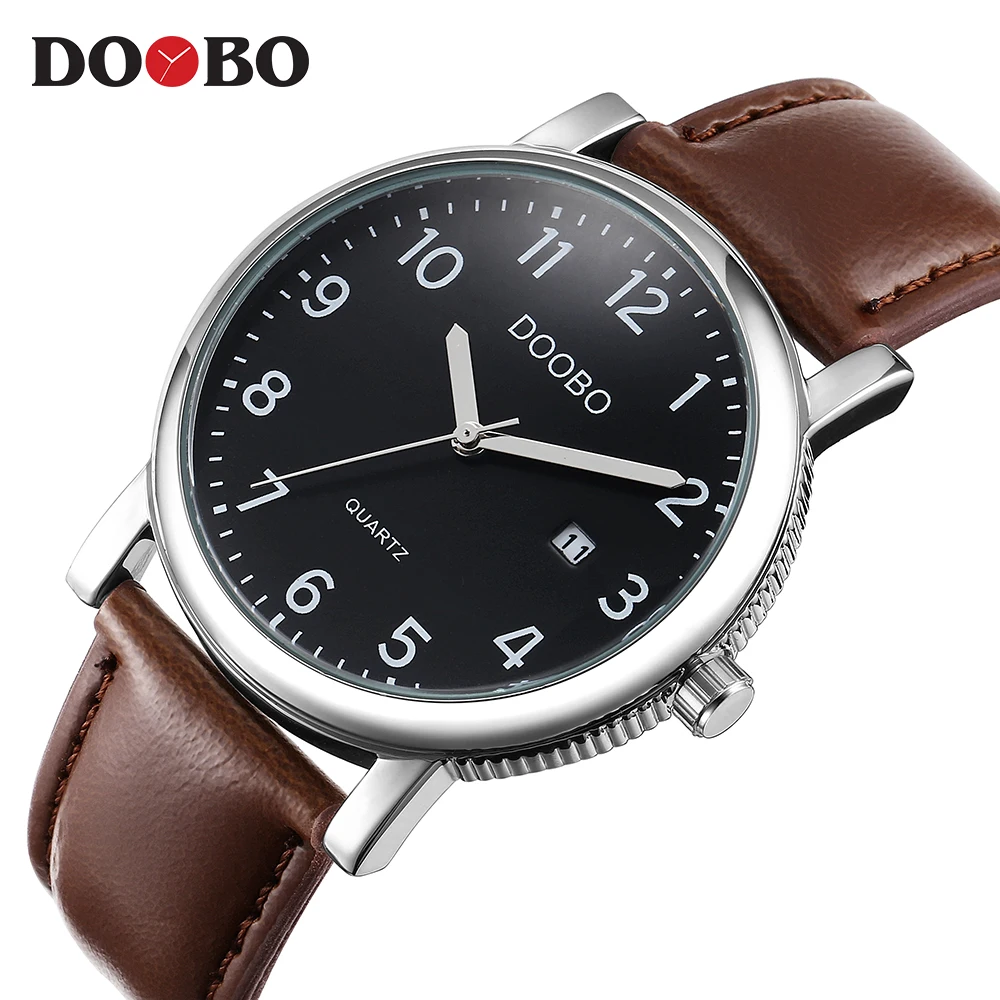 Doobo оригинальный Для мужчин кварцевые часы Reloj Hombre кожа Бизнес Часы хронограф
