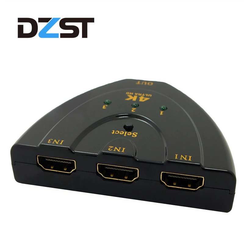 DZLST HDMI разветвитель 3 в 1 выход порт концентратор HDMI коммутатор мини 3 порта 1080P 4 к* 2 к 3D 1.4b коммутатор для DVD HDTV Xbox PS3 PS4