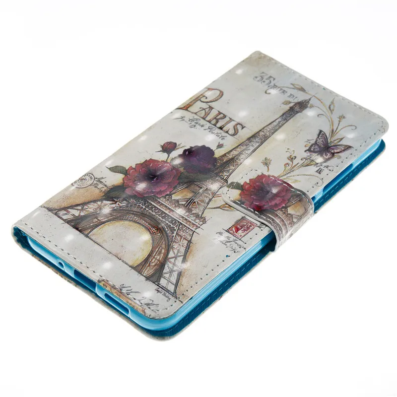 

Wekays Cover For Huawei P10 Lite Cute Cartoon Paris Tower Leather Flip Fundas Case For Huawei P10 Lite Cover Cases Coque Capa