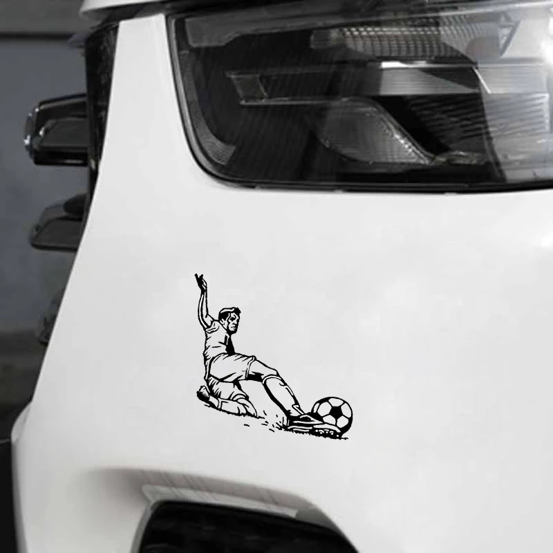 QYPF 13,7*11,2 см интересный футбольный автомобиль стикер виниловый силуэт аксессуары для мотоциклов Декор C16-0516