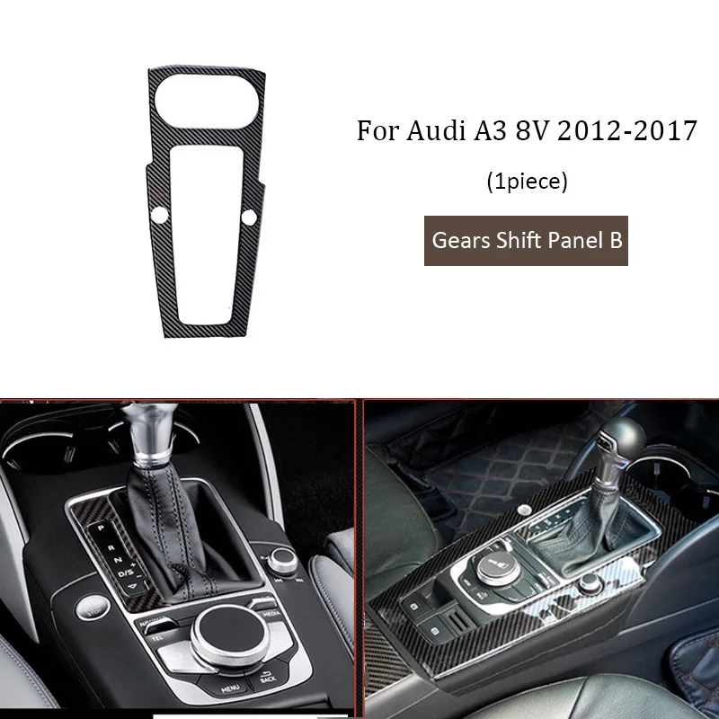 1 комплект, углеродное волокно, автомобильный Стайлинг, наклейка для Audi A3, 8 в,-2012, переключение передач, стеклоподъемник, панель, воздушный выход, gps, отделка, аксессуары - Название цвета: Gears Shift Panel