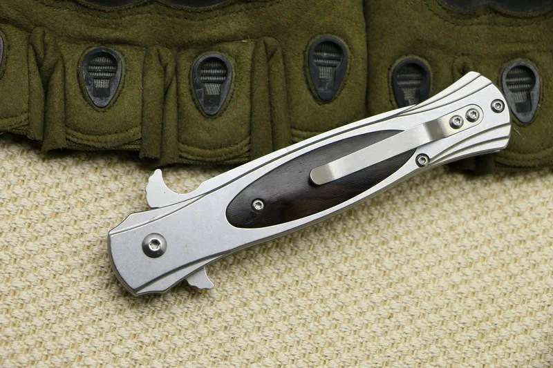 LOVOCOO 440C blade Steel ebony handle Flipper folding knife Outdoor camping hunting pocket fruit knives EDC tools survival | Инструменты