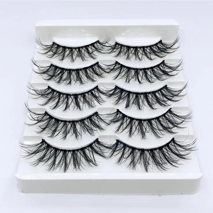 5 PAIRS 8D006 Hbzgtlad 2/5 пар натуральные накладные ресницы длинный макияж 3d норковые ресницы, наращивание ресниц норковые ресницы для красоты 03 - Цвет: 5 PAIRS 8D006