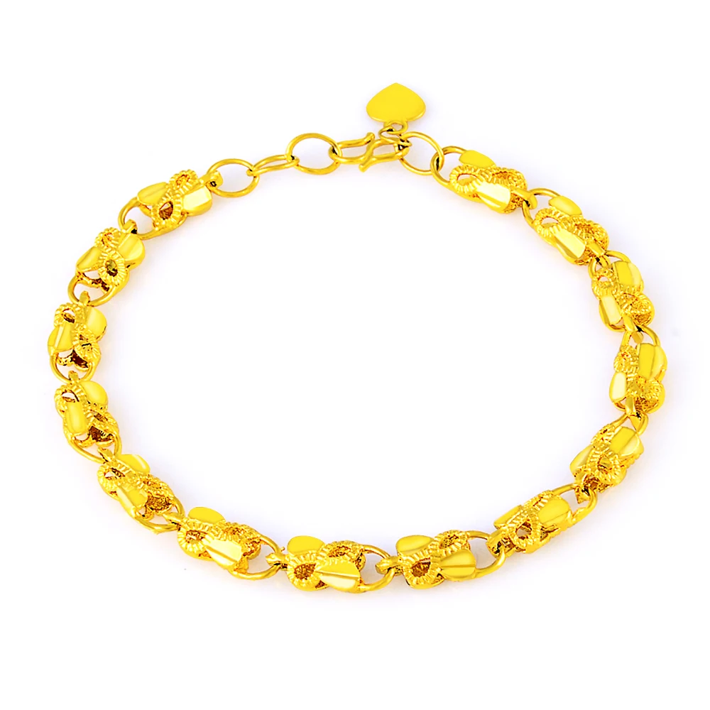 pure Gold Color Bracelets &amp Bangles For women 24k GP charms link bracelet fashion Luxury Women Wedding Jewelry | Украшения и
