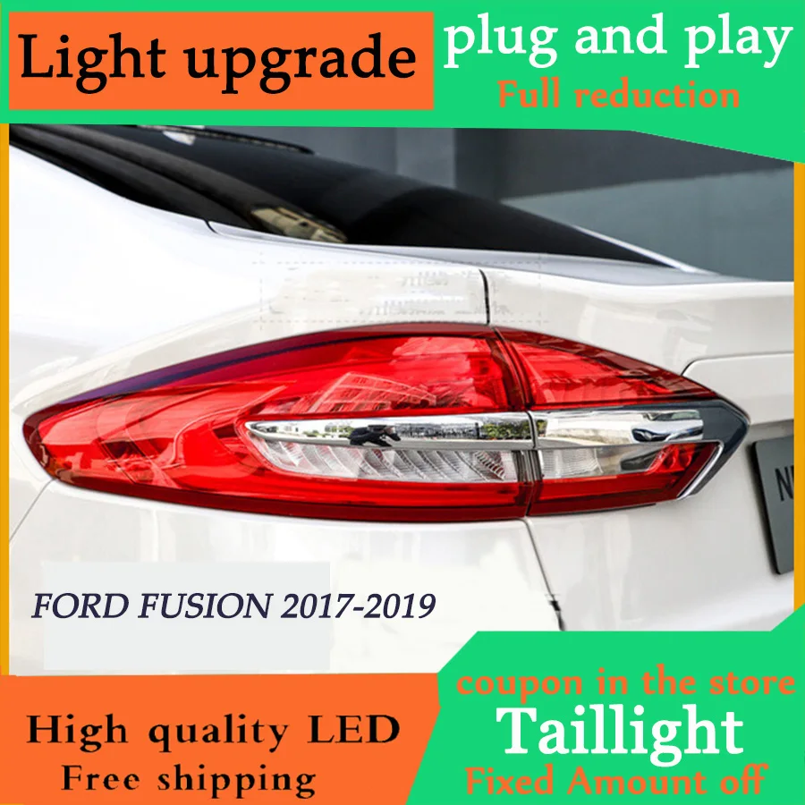 D YL Ford Mondeo Fusion задние фонари 2017 2018 2019 светодиодные лампы DRL + тормоз Парк
