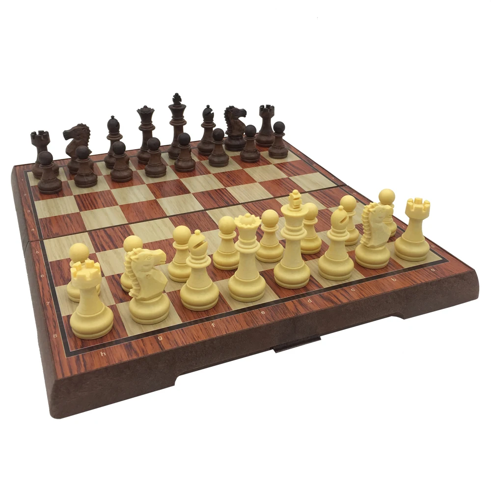 Большой Шахматный набор пластиковые магнитные части Складная шахматная доска
