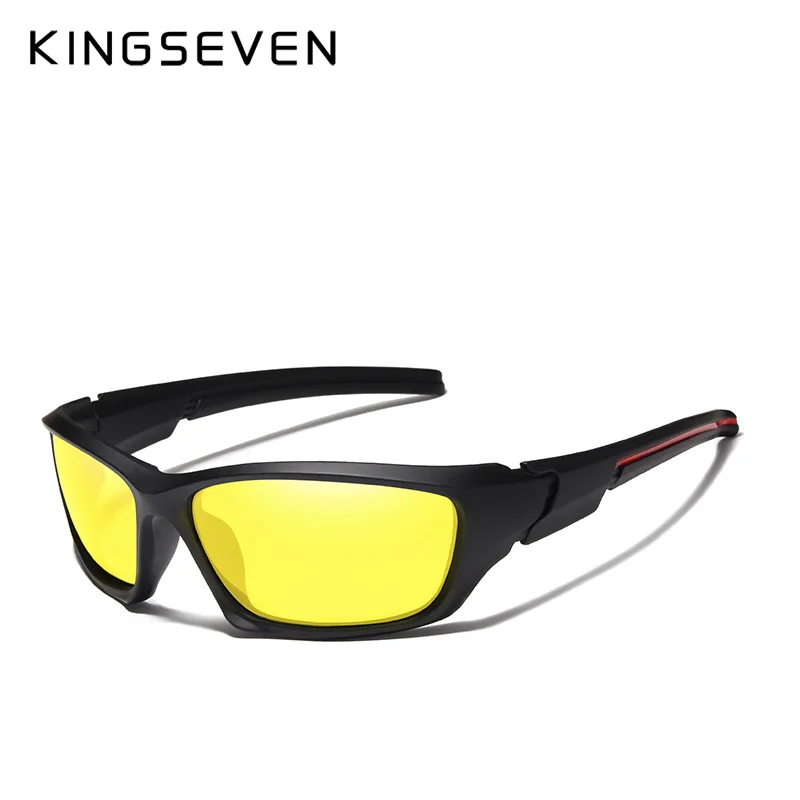 Мужские солнцезащ. Очки ночного видения KINGSEVEN черно серые солнцезащитные очки в