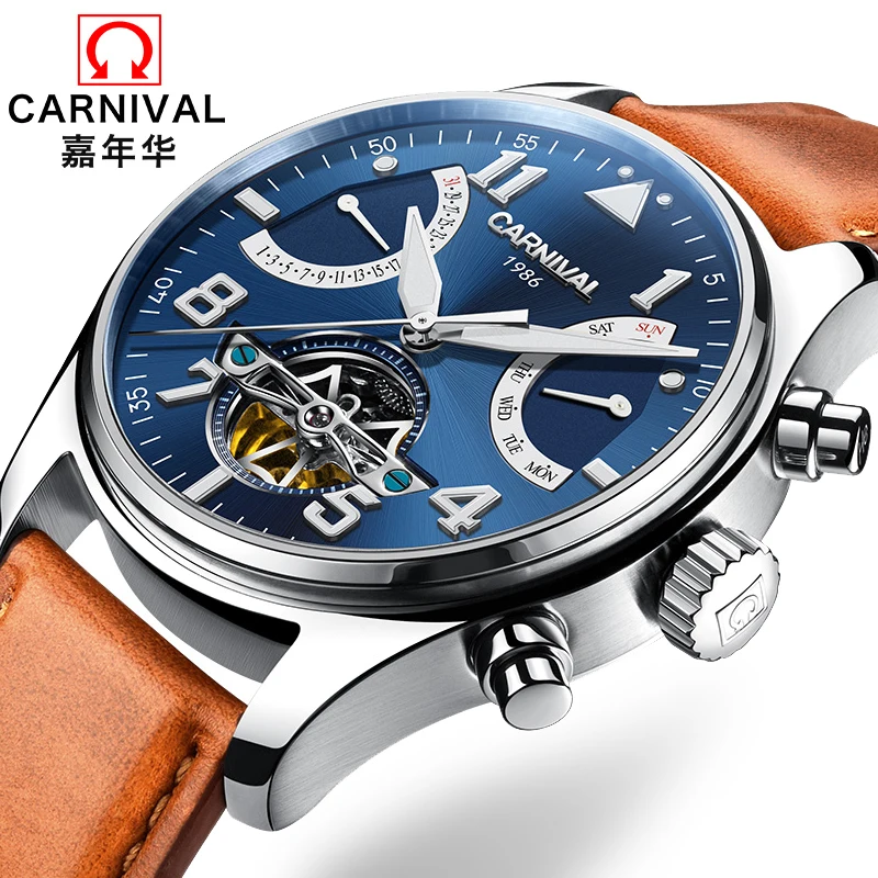 

Switzerland Carnival Brand Luxury Mens Watches Multi-function Watch Men Sapphire reloj hombre Luminous relogio Clock C8783-16