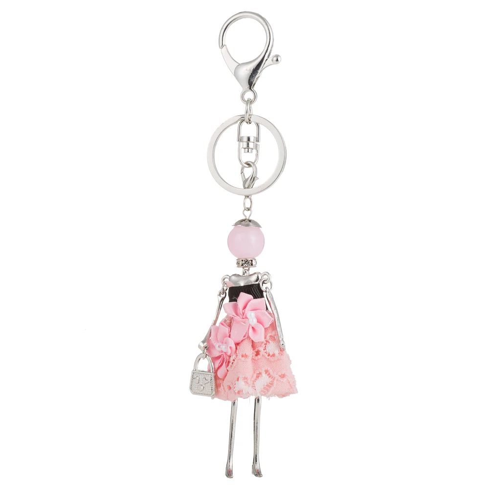 

HOCOLE New Doll baby Keyrings Handmade Cute keychain for Women Car Pendant hot Girl Statement fashion Jewelry Bag key chain Ring