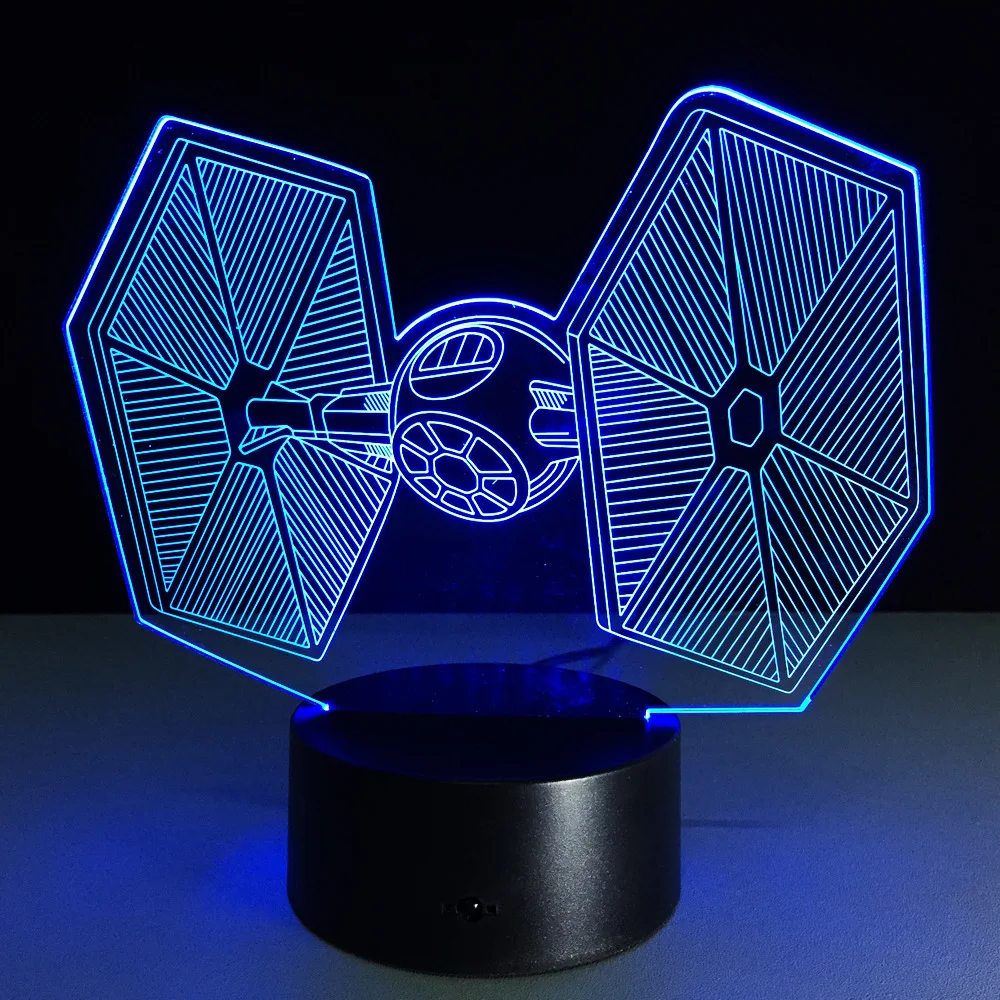 Лампа боец с галстуком бабочкой 3d лампа для детей новая игрушечная 7 цветов
