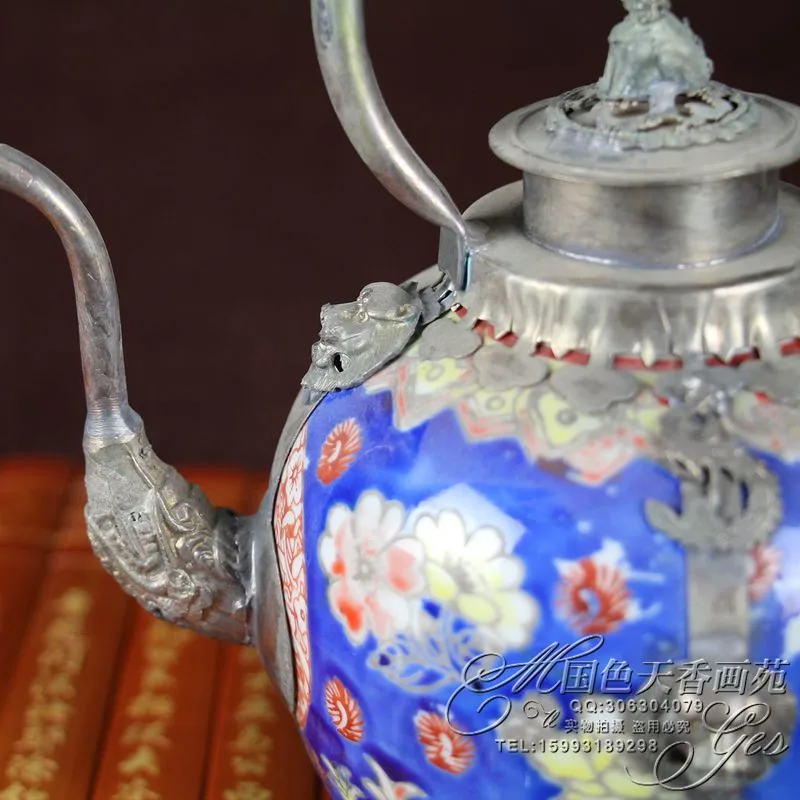 Антикварный антиквариат Китайский медный чайник | Дом и сад