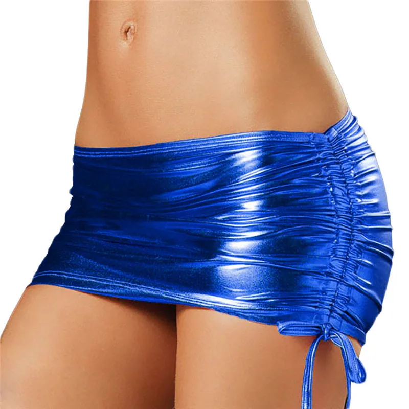 Мини-юбка женская из искусственной кожи со шнуровкой Клубная одежда | Женская