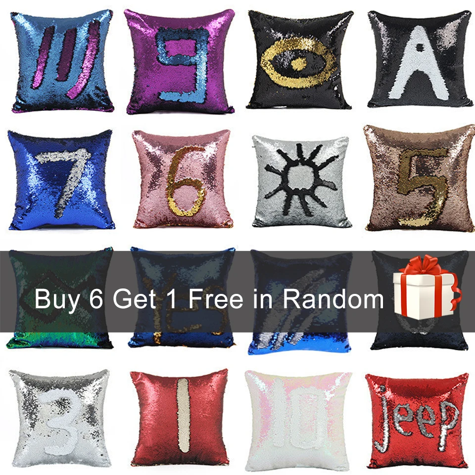 Наволочка с блестками в виде Русалочки волшебная блестящая наволочка для