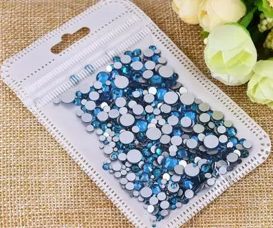 peacock blue Стразы для ногтей разных размеров, высокое качество, 31 цвет, Кристальное стекло, без горячей фиксации, с плоской задней стороной, для самостоятельного изготовления ногтей, 3D дизайн ногтей, украшения, драгоценные камни - Цвет: peacock blue