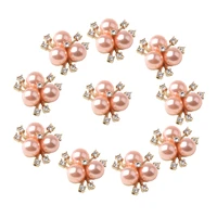 10x rose gold pearls button craft findings flatback rhinestone ornaments flatback for scrapbooking wedding decoration