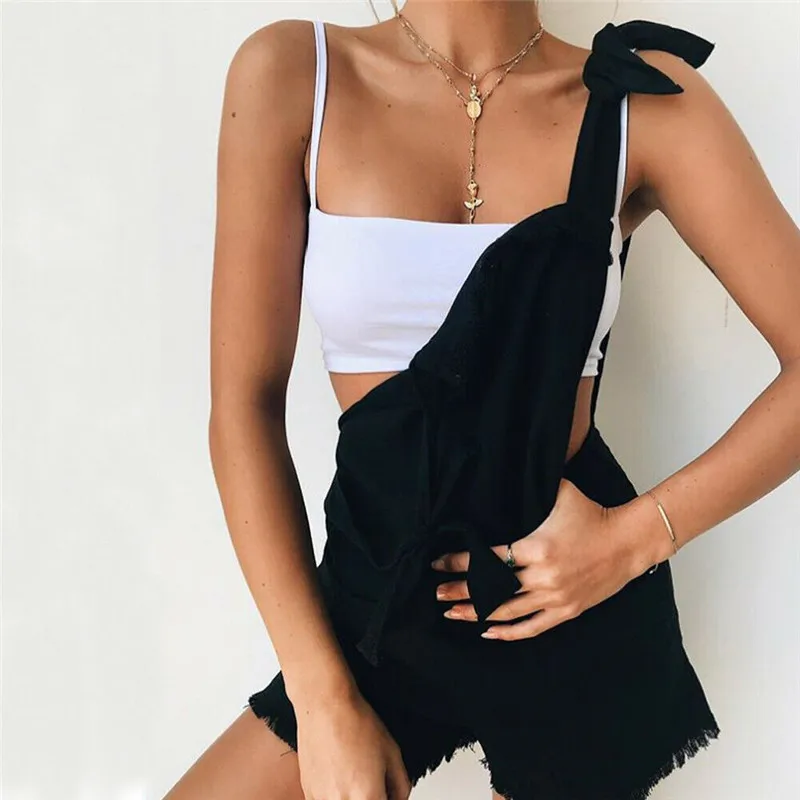 Женский однотонный топ без рукавов на бретельках | Женская одежда